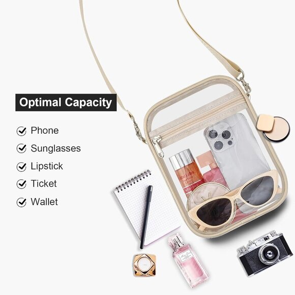 Clear Purse Stadium Approved CrossBody Bag for Men and Women - Picture 5 of 7